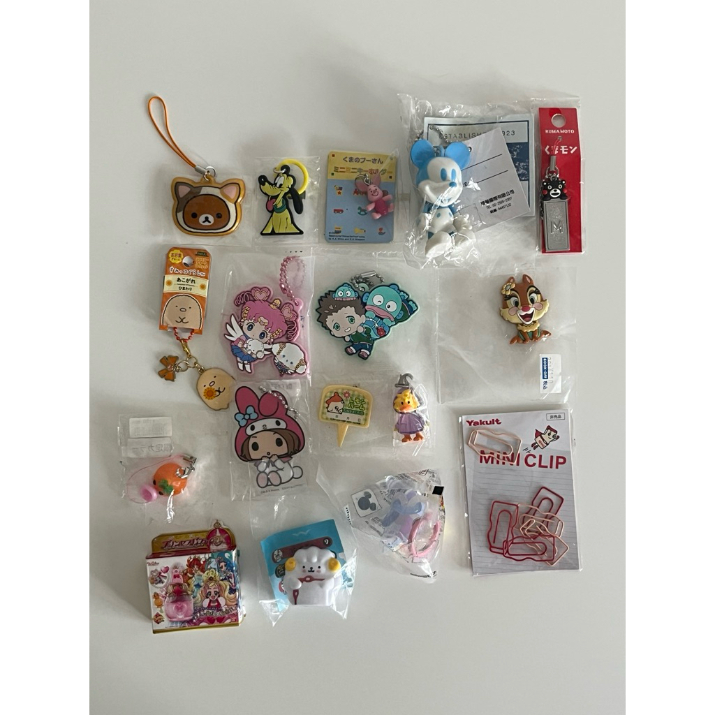 (พร้อมส่ง) - แท้จากญี่ปุ่นมือ 1 พวงกุญแจ Rilakkuma Sanrio Mickey Disney Piglet Chip ‘n Dale Yakult Pretty Cure Precure