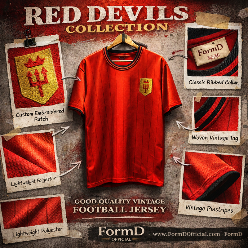FormD !! Red Devils Jersey Fan Made เสื้อฟุตบอล คอกลม ผีแดง แฟนคลับ เจอร์ซีย ใส่สบาย ระบายอากาศดี