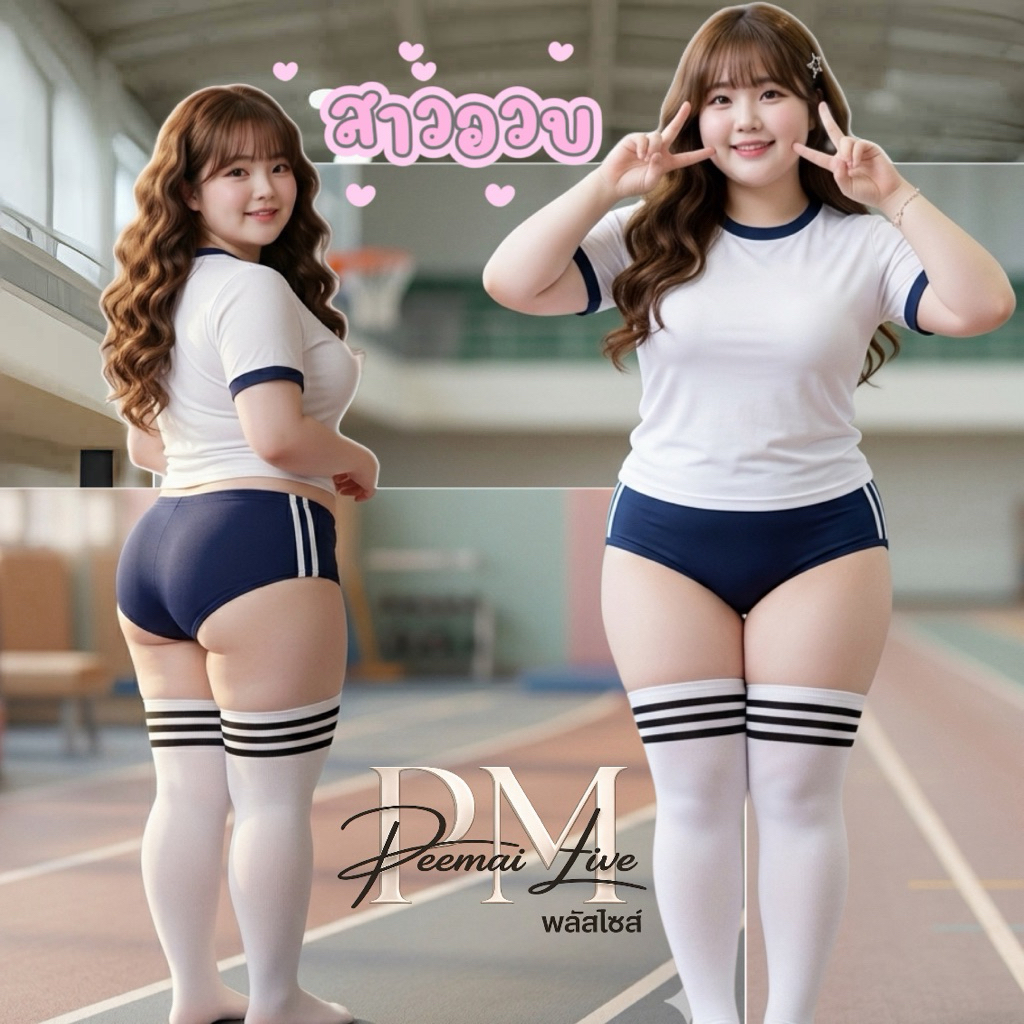 PEEMAI LIVE ชุดพละนักเรียนญี่ปุ่นสาวอวบ(XL-3XL ใส่ได้ถึง นน.80 โล) ชุดนักเรียนญี่ปุ่น P-622