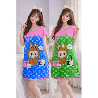 🔥ชุดนอนราคาถูก 49 บาท🔥 ชุดนอนกระโปรง ชุดนอนนำเข้า ถูกกว่านี้ไม่มีอีกแล้ว สกรีน หน้า - หลัง