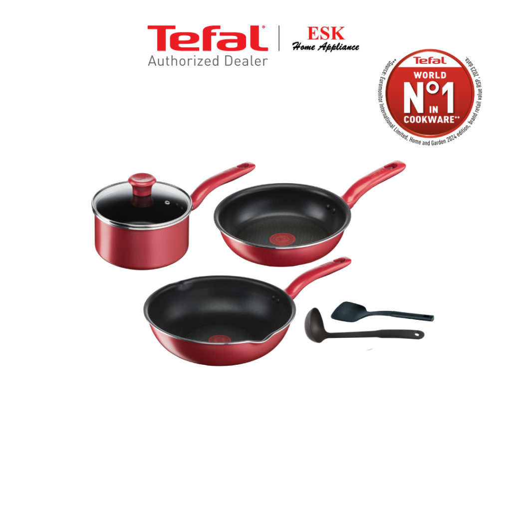 Tefal ชุดเซ็ตหม้อกระทะ 6 ชิ้น รุ่น so chef รุ่น G135S696 (รับประกันศูนย์ 2 ปี )