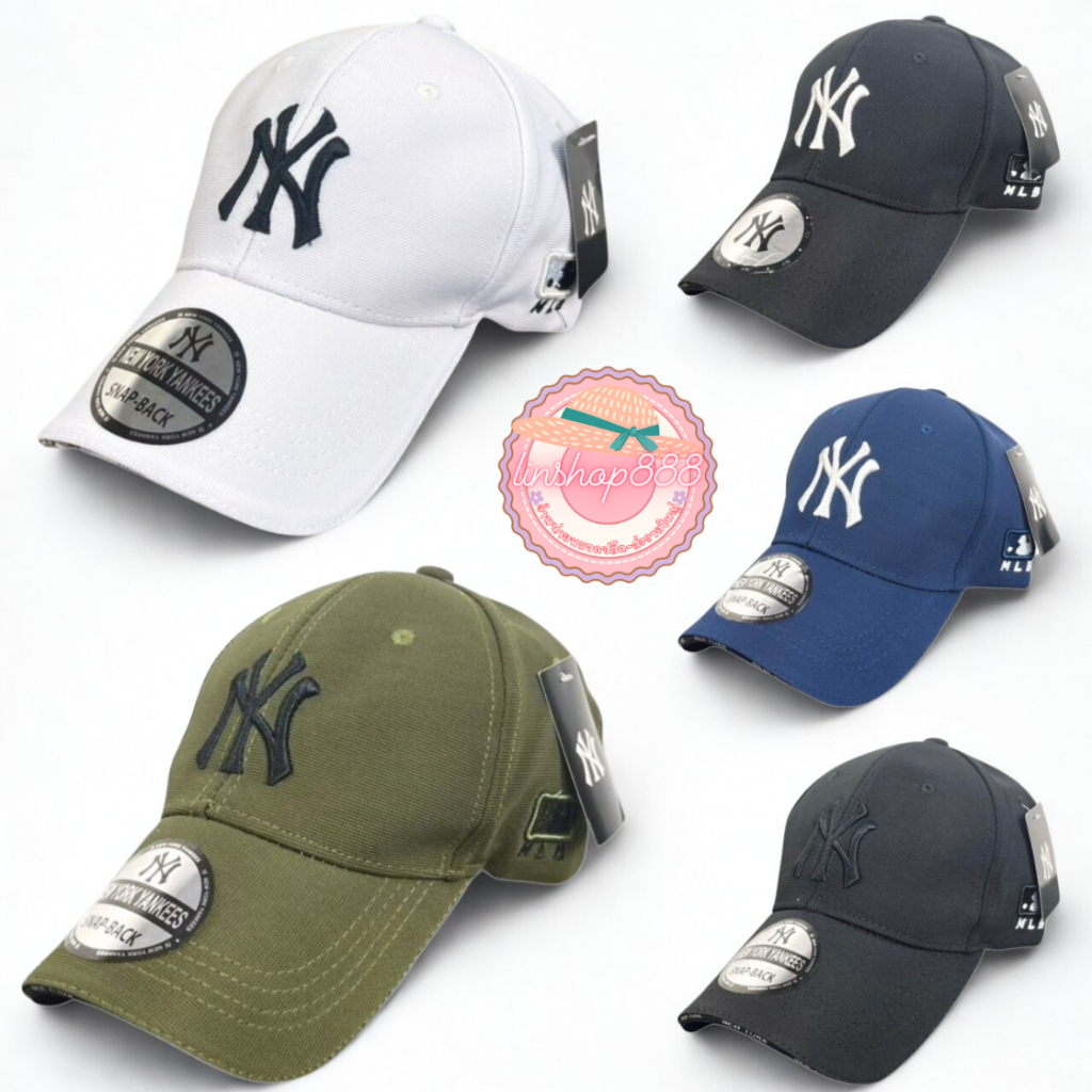 หมวกเบสบอล งานปักny มีให้เลือก 5 สี  มีสายปรับระดับ งานป้าย มีปลายทาง