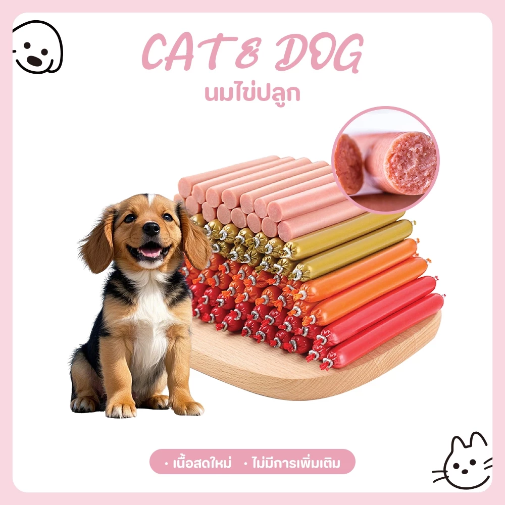 【CAT&DOG】ไส้กรอกสุนัข ไส้กรอกแฮมเกรดAสุนัขแมวอาหารสุนัขแมวแปรรูปจากเนื้อ ​เป็ด และไก่และปลา