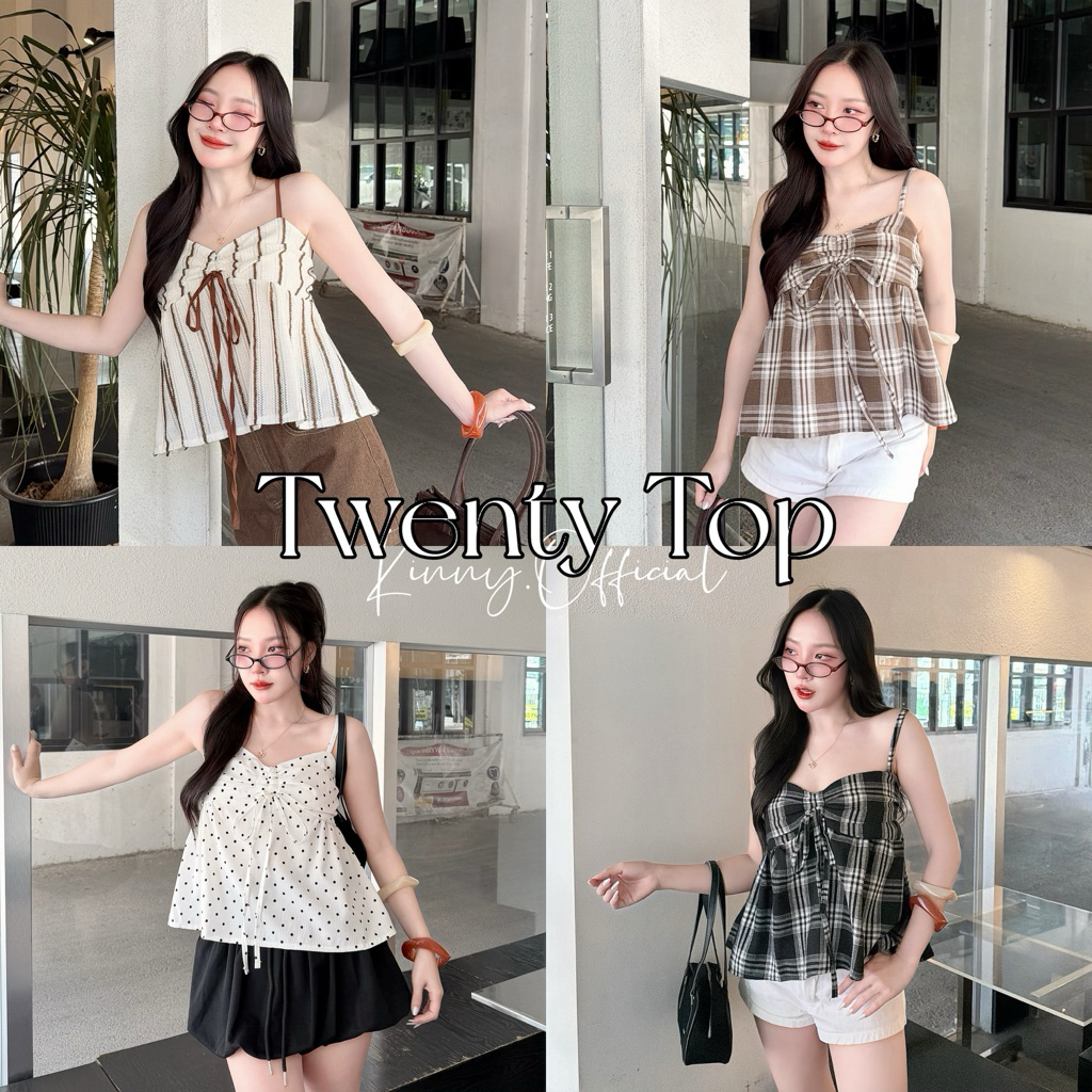 Twenty Top เสื้อสายเดี่ยวผู้หญิง แต่งโบว์