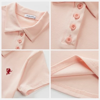 HELLDUL T0010เสื้อโปโลแขนสั้นคอปกปักลายสัตว์เล็กสุดปัง เนื้อผ้านุ่มสวยสะดุด ส่งจากไทย