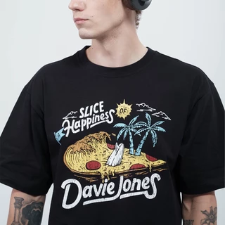 DAVIE JONES [BE FEARLESS] เสื้อยืดผู้ชาย Graphic Oversize Fit T-Shirt สีดำ WA0302