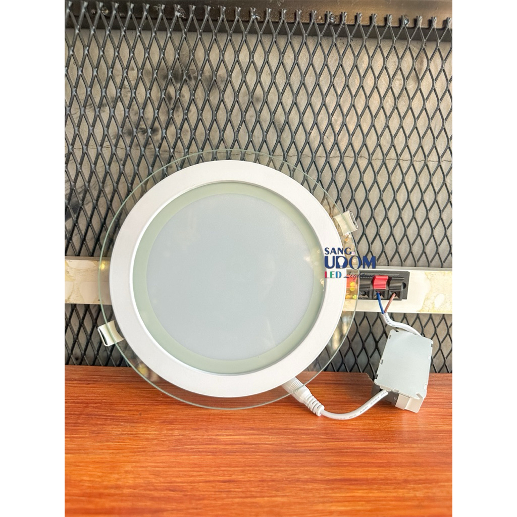 โคมไฟฝังฝ้า LED Panel Light 18W แสงขาว 6500K ขอบกระจก #Sangudom