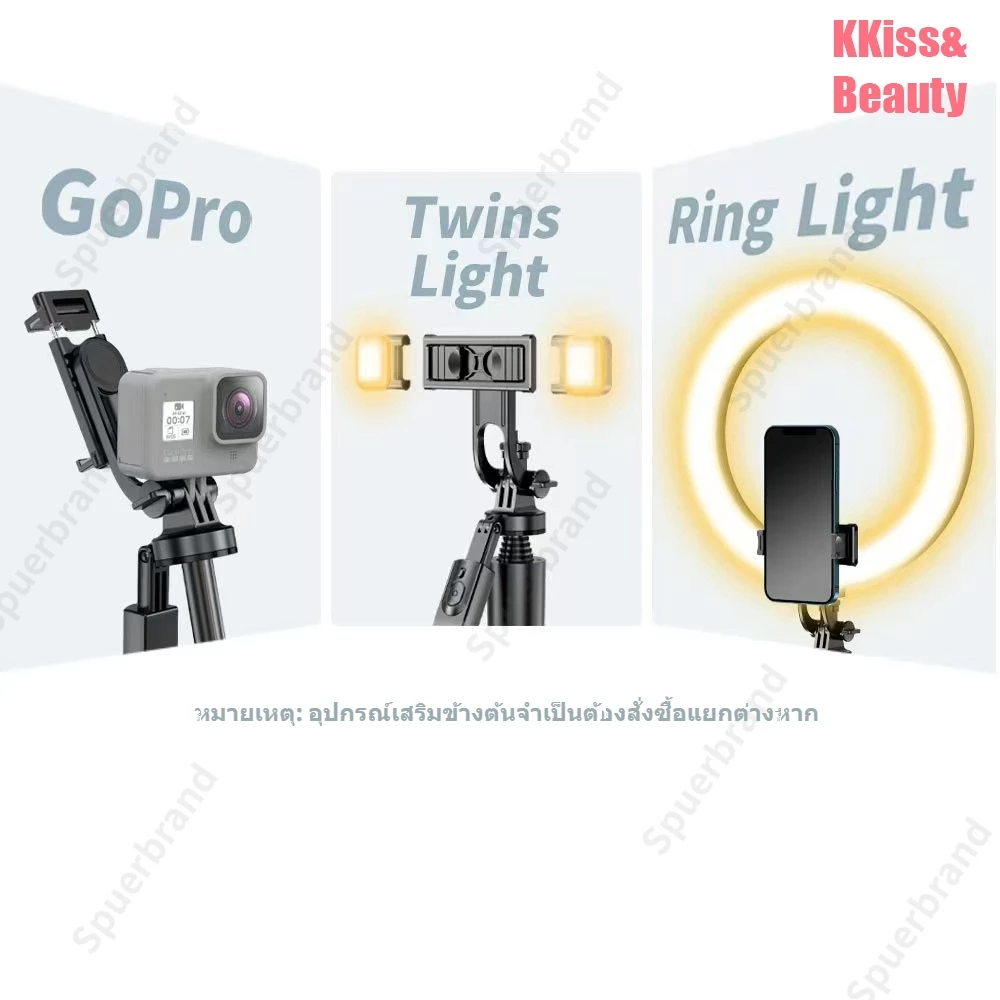 F16 ขาตั้งกล้องเซลฟี่ไร้สาย 1.7m พร้อมรีโมทบลูทูธ รองรับ GoPro และสมาร์ทโฟน thumbnail 6
