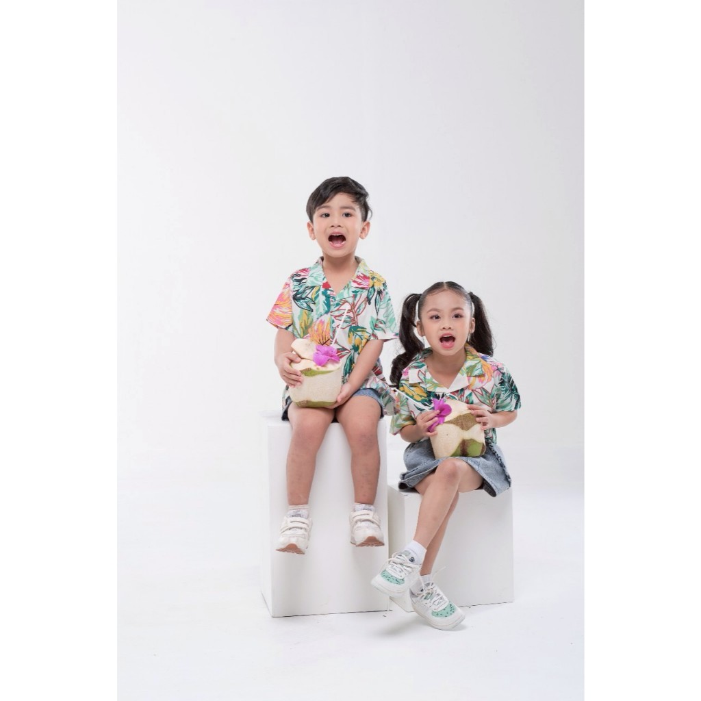 ❤ พร้อมส่งจ้า ❤ เสื้อฮาวายเด็ก เสื้อฮาวายผู้ใหญ่ เสื้อคู่รัก เสื้อครอบครัว ผ้านุ่ม เนื้อละมุน ไม่ร้อน ใส่สบาย เนื้อดีมาก ราคา ถูกที่สุด ดีลบีเคเค แกลเลอรีภาพที่ 8