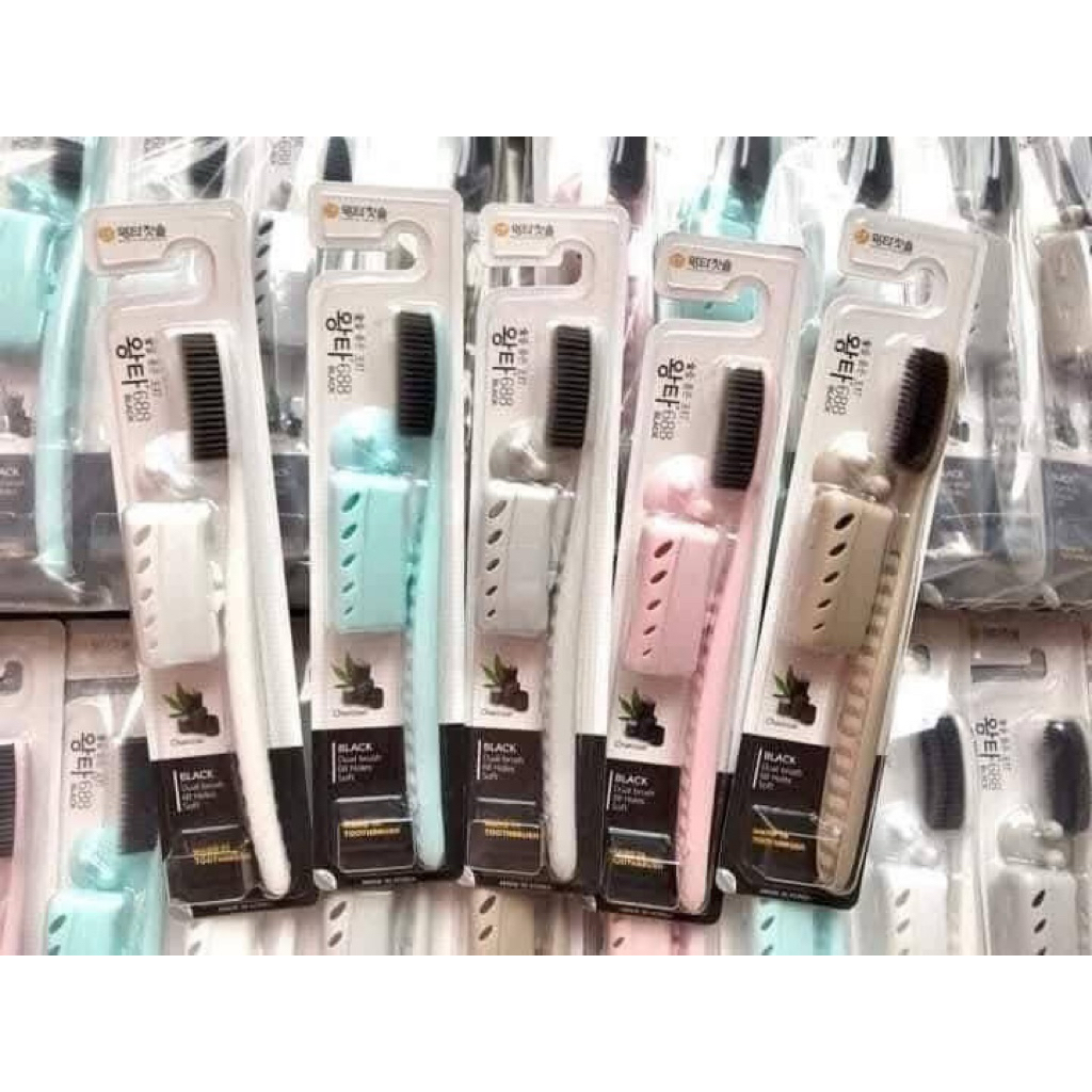 Wangta ราคาส่งยกแพค10ด้าม ถูกมาก แปรงสีฟันจองกุก แปรงสีฟันไอดอลเกาหลี Wangta Tooth Brush ขนนุ่ม รุ่นชาโคล