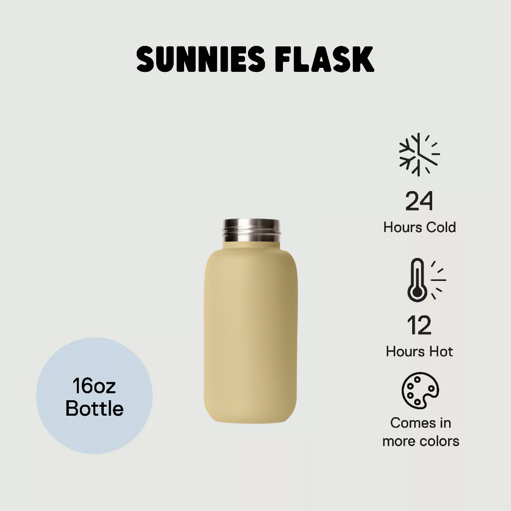 Sunnies Flask 16oz Bottle (กระบอกน้ำเก็บความร้อน-เย็น แบบปรับแต่งได้)