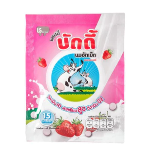 [คละแบบ] บัดดี้ ลูกอม นมอัดเม็ด แบบซอง ซองละ 12.5 กรัม (15 เม็ด)