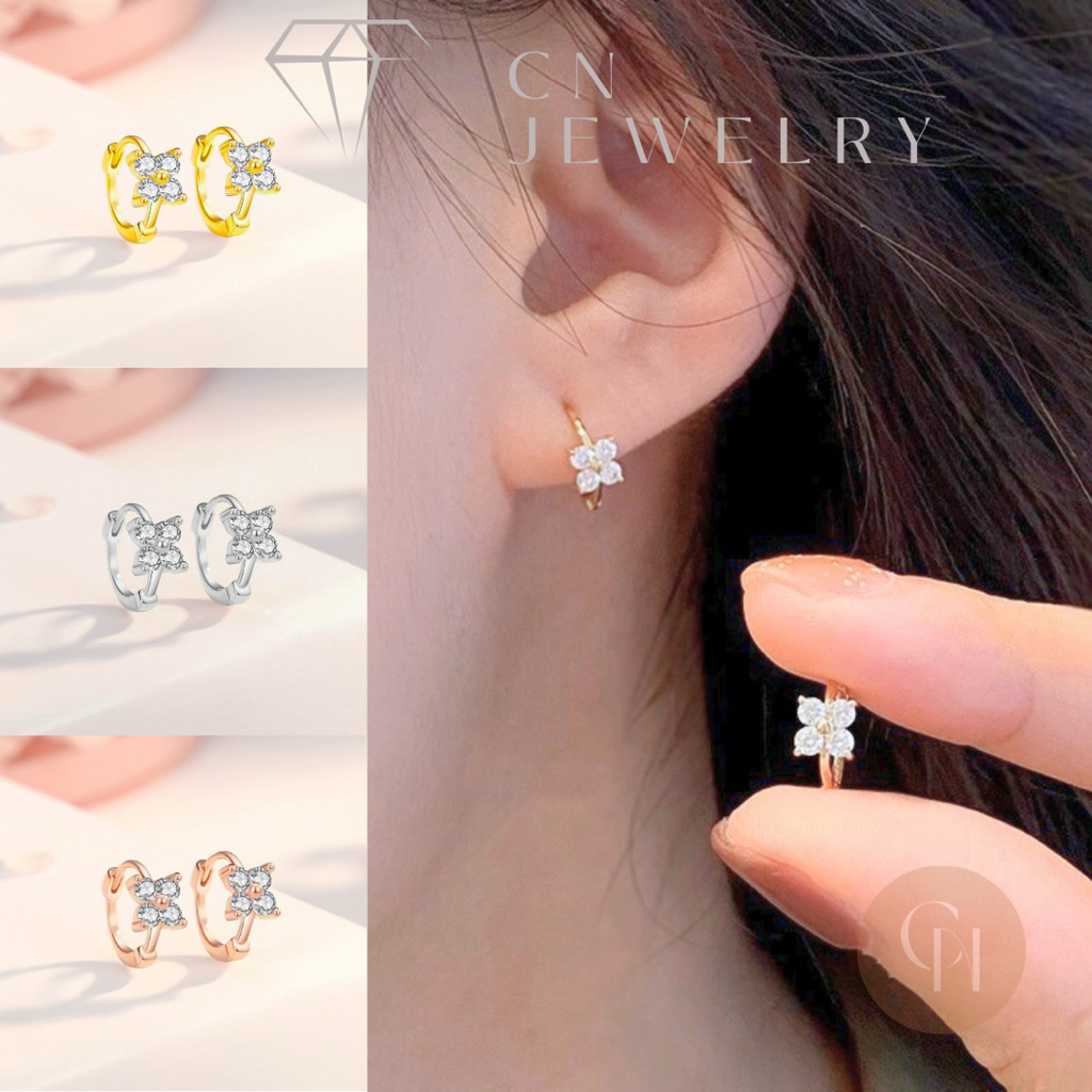 [ ลดเพิ่ม 30% เก็บโค้ดหน้าร้าน] 1คู่ ต่างหู (วัสดุอย่างดี ไม่ลอกดำ แพ้ง่ายใส่ได้) CN Jewelry