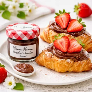 BONNE MAMAN HAZELNUT CHOCOLATE SPREAD 25G / บอนน์มาม็อง รสช็อกโกแลตผสมเฮเซลนัทขนาด 25 กรัม
