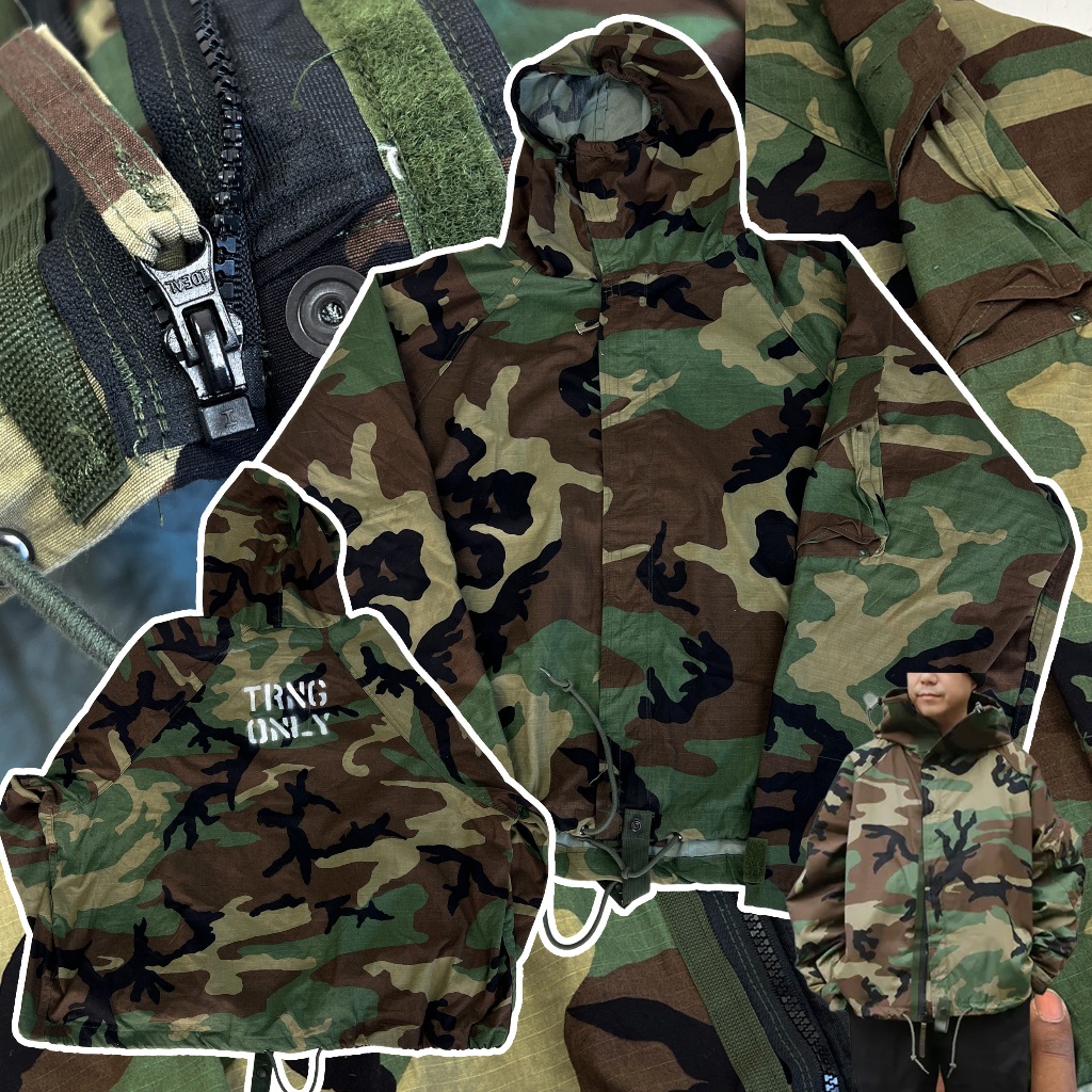 แจ็คเก็ตวินเทจ Chemical Protective M81 US Woodland Camo Coat Jacket แจ็คเก็ตเดินป่า มี 1ตัว สภาพตามร