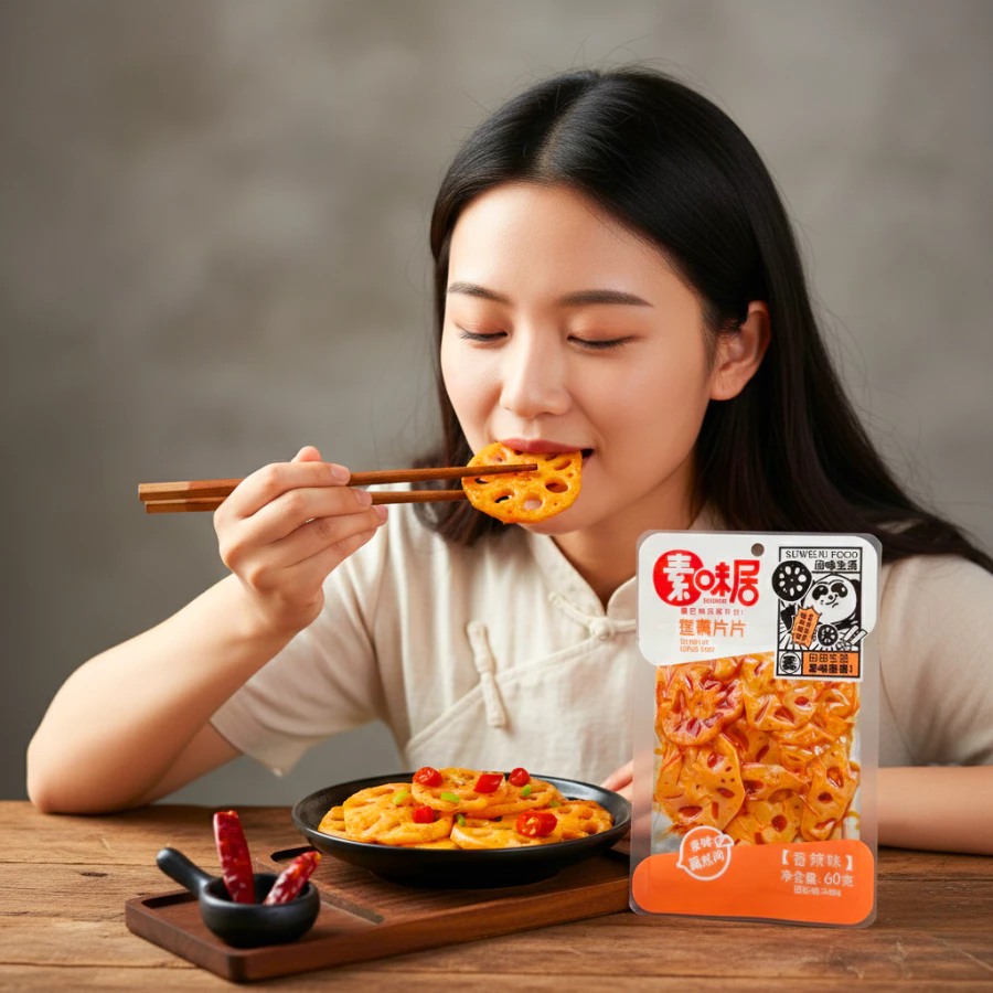 ของทานเล่น  มันฝรั่ง รากบัว หน่อไม้ ปรุงรสหม่าล่าเสฉวน รวมรสความอร่อย  60กรัม รสเผ็ดเบาๆ กรอบหอมอร่อย กินเพลิน thumbnail 10