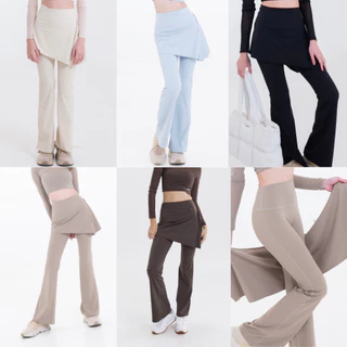 Lunar Gymwear - Ginie Flare Pant - กางเกงออกกำลังทรงขาม้าผ้าคลุมกระโปรง เก๋ๆไม่ซ้ำใคร