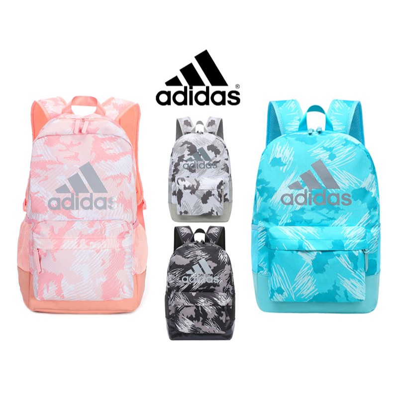 Adida_s ผู้หญิงแฟชั่นผ้าใบคู่กระเป๋าเป้สะพายหลังสีชมพูบุคลิกภาพ