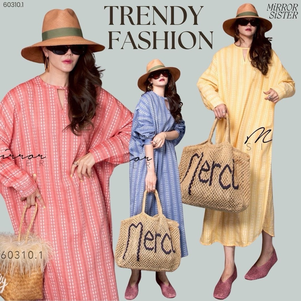Mirror sisteR 60310.1 Maxi Dress ทรง Oversize ดีไซน์คอ V-cut