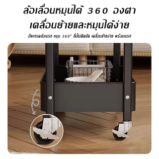 โต๊ะข้างเตียงแบบรถเข็นขนาดเล็ก โต๊ะข้างแบบเคลื่อนย้ายได้ ชั้นวางขนม โต๊ะกาแฟ/โต๊ะข้างเตียงสำหรับใช้ในบ้าน