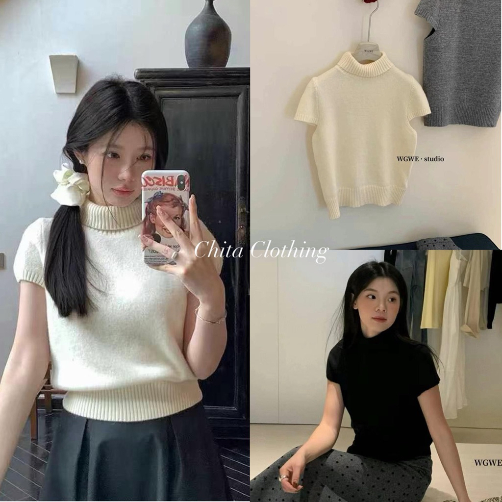 📍พร้อมส่ง📍3083💌เสื้อแขนสั้นคอพับ เนื้อผ้าไหมพรมอย่างดี ยืดหยุ่นได้เยอะ Tag Wg.We🇰🇷🇰🇷