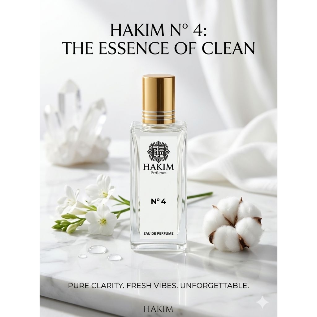 ออยน้ำหอม เข้มข้น Hakim.perfume N.4 เบอร์ 4 หอมสะอาด สดชื่นติดหรูนิดๆ