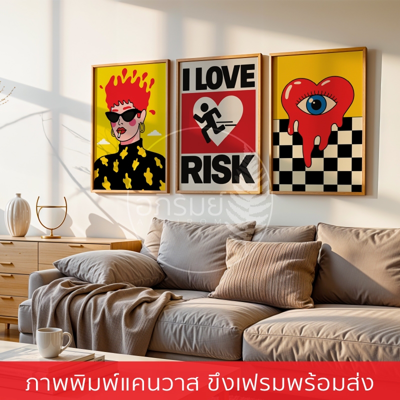 CAN_POP-ภาพแขวนผนัง ภาพพิมพ์แคนวาส พร้อมกรอบลอย [พร้อมส่ง]