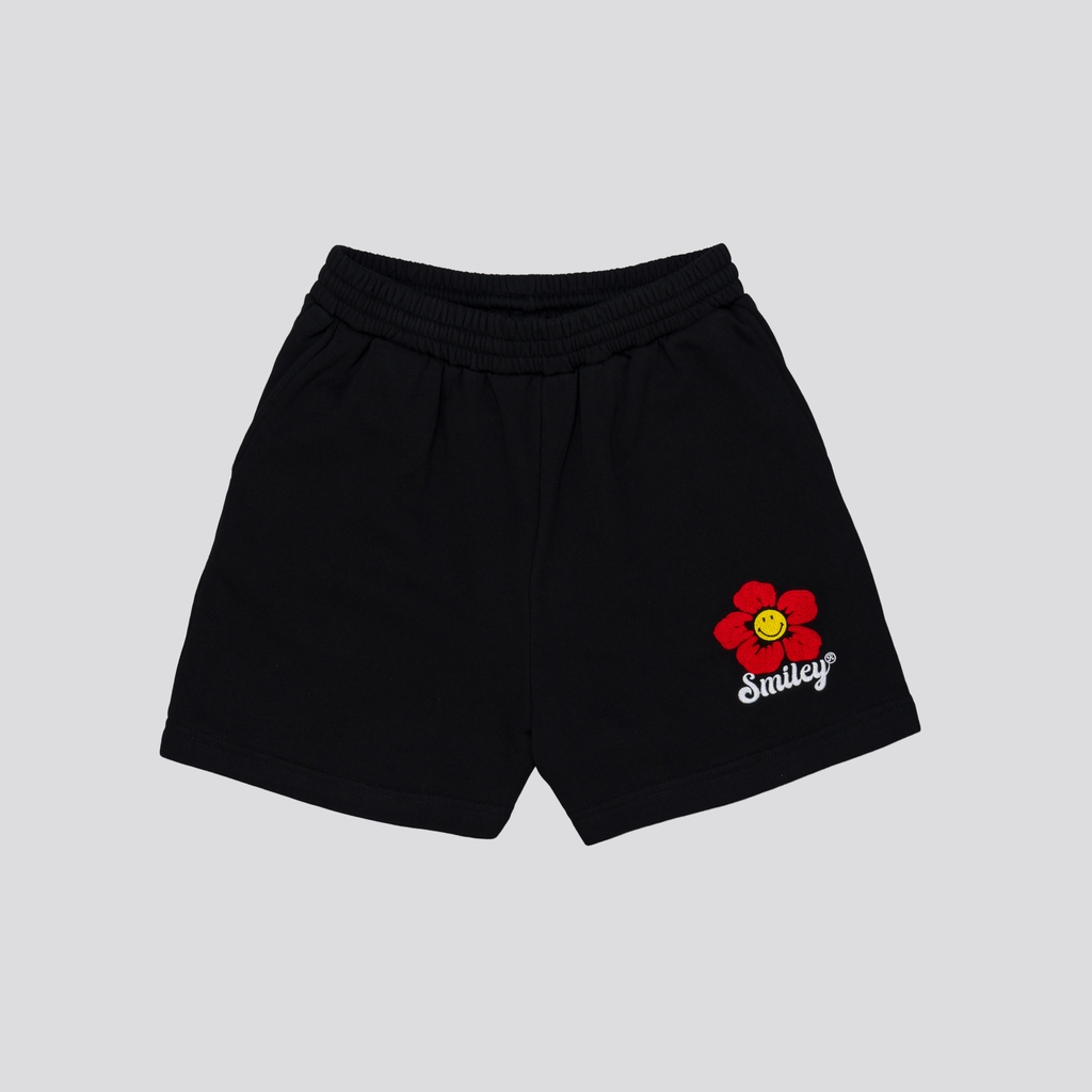 SMILEY® BLACK WANDERLUST SWEATSHORTS