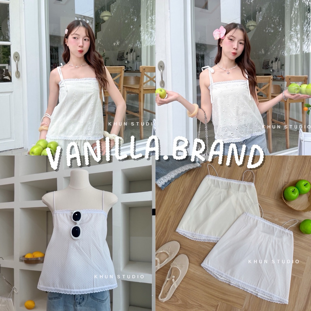 เสื้อสายเดี่ยว ขอบตรง ผูกไหล่ -kn / VB0657
