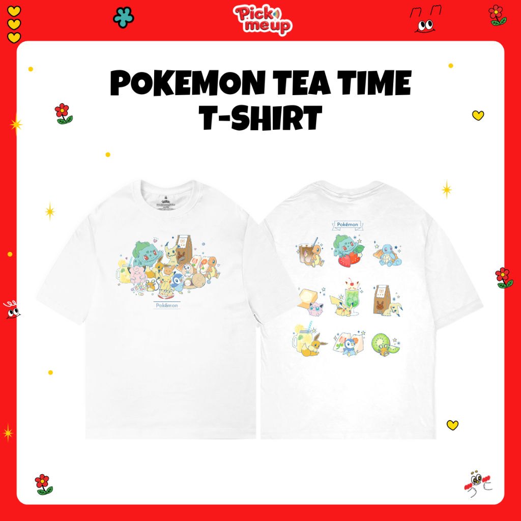 PickMeUp เสื้อยืดพิมพ์ลาย POKEMON TEA TIME