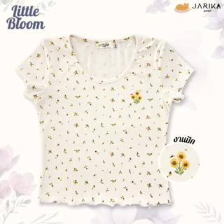 Jarika.shop - เสื้อคอยู ลายดอกไม้ รุ่น Little Bloom ( ลิทเทิล บลูม )