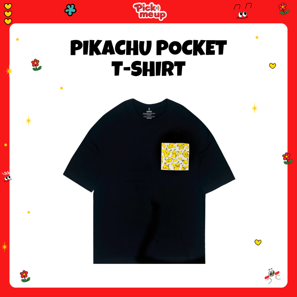 PickMeUp เสื้อยืดพิมพ์ลาย PIKACHU POCKET