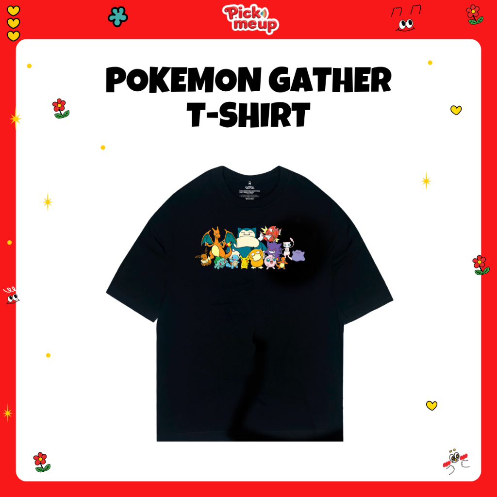 PickMeUp เสื้อยืดพิมพ์ลาย POKEMON GATHER
