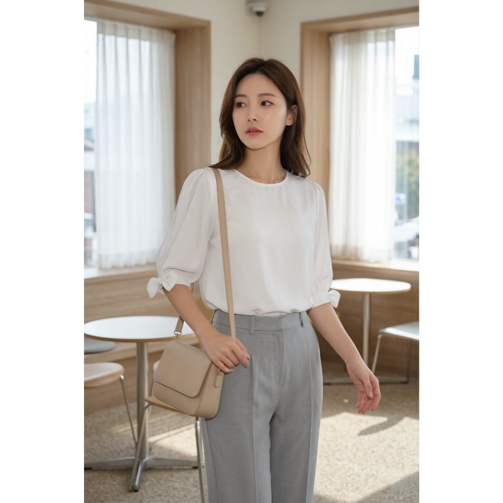 🇹🇭 เสื้อคอปกโบว์ มีปลายหางโบว์ น่ารัก 🔴ส่งไว🔴⚡ 👉เก็บโค้ดหน้ากิจกรรม โค้ดลด 30% สูงสุด 150.-