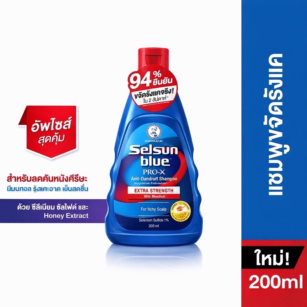 Selsun Blue Extra Strength Pro X Anti-Dandruff  Shampoo แชมพูขจัดรังแค