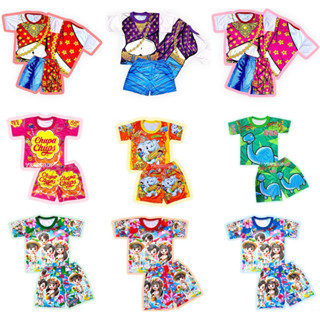 (มีโค้ดส่งฟรี)ชุดเด็กลายขนม ลายซองขนม ชุดเด็กผ้าไมโคร ผ้ามัน…