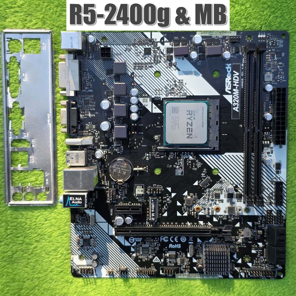 cpu r5 2400g & mb asrock a320m hdv r4.0 สินค้ามือสอง