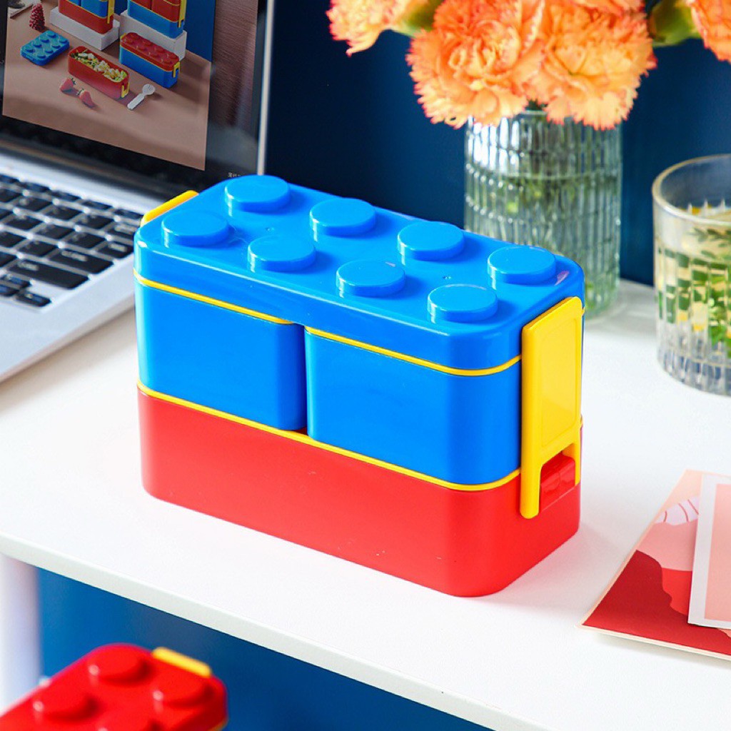 กล่องข้าวเลโก้ lego ปิ่นโตเลโก้ มีหลายแบบหลายช่อง สีน่ารัก