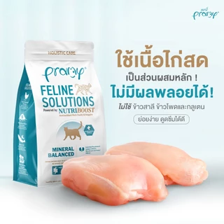 Pramy Feline Solution อาหารแมวสูตรใหม่ พรามี่ แคร์ พัฒนาโดยสัตวแพทย์ มี2ขนาด 1Kg และ 2.3Kg.