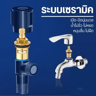 LUCKYLOTUS แกนวาล์วก๊อกน้ำ ระบบเซรามิค ทองเหลืองแท้ สำหรับก๊อกน้ำและฝักบัว หมุนเปิด-ปิดง่าย