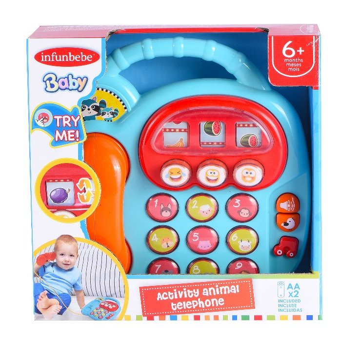 Wel-B x Infunbebe Activity Animal Telephone (โทรศัพท์กิจกรรมสัตว์น้อย) -ของเล่นเด็ก โทรศัพท์ของเด็ก มีเสียง