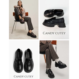 Candy Cutey Penny Loafer ดีไซน์คลาสสิก พื้นหนาเสริมส้นเล็กน้อย ทรงสุภาพ ใส่ทำงานได้