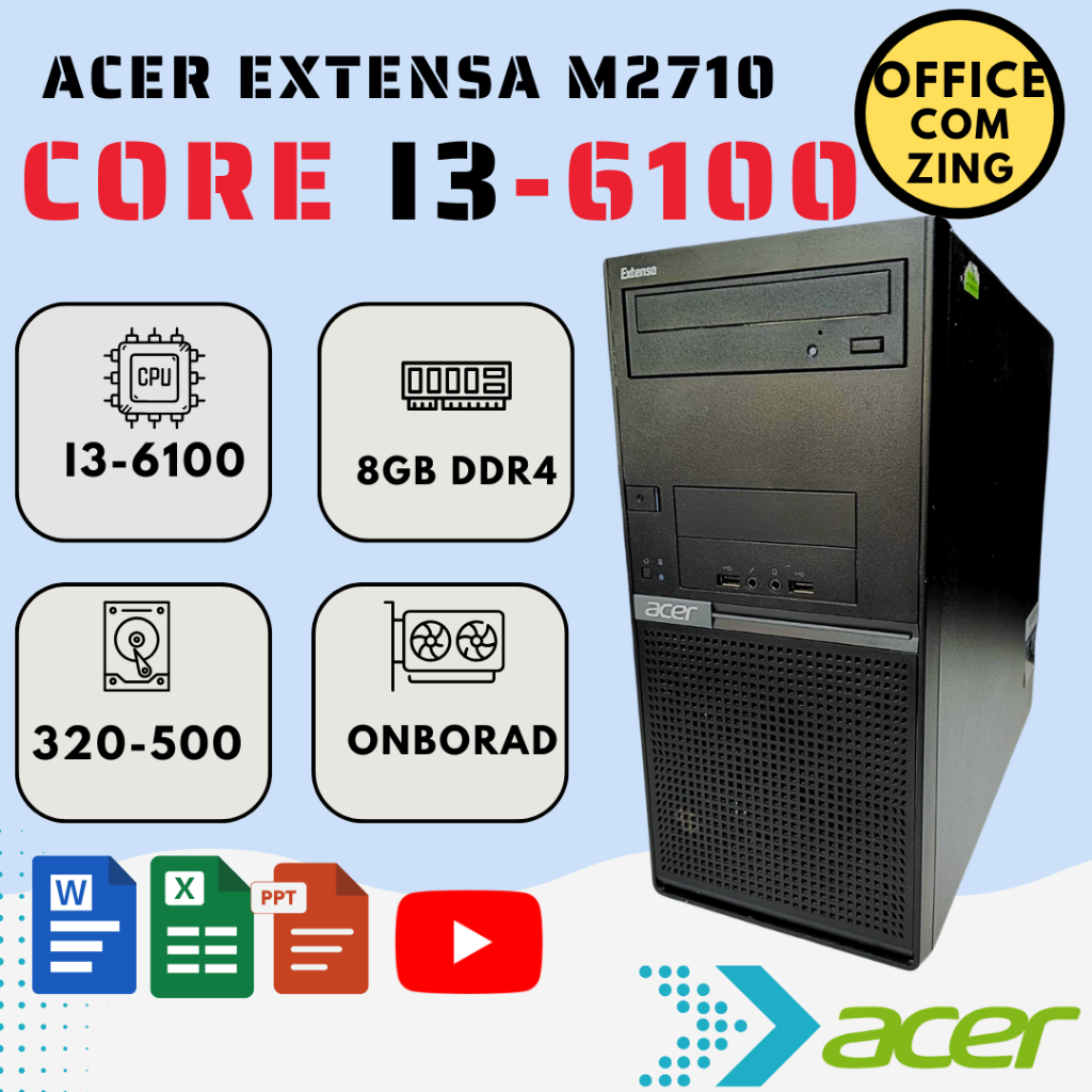 {office comzing} คอมแบรนด์ ACER ราคาประหยัด PC CORE I3-6100พร้อมใช้งาน