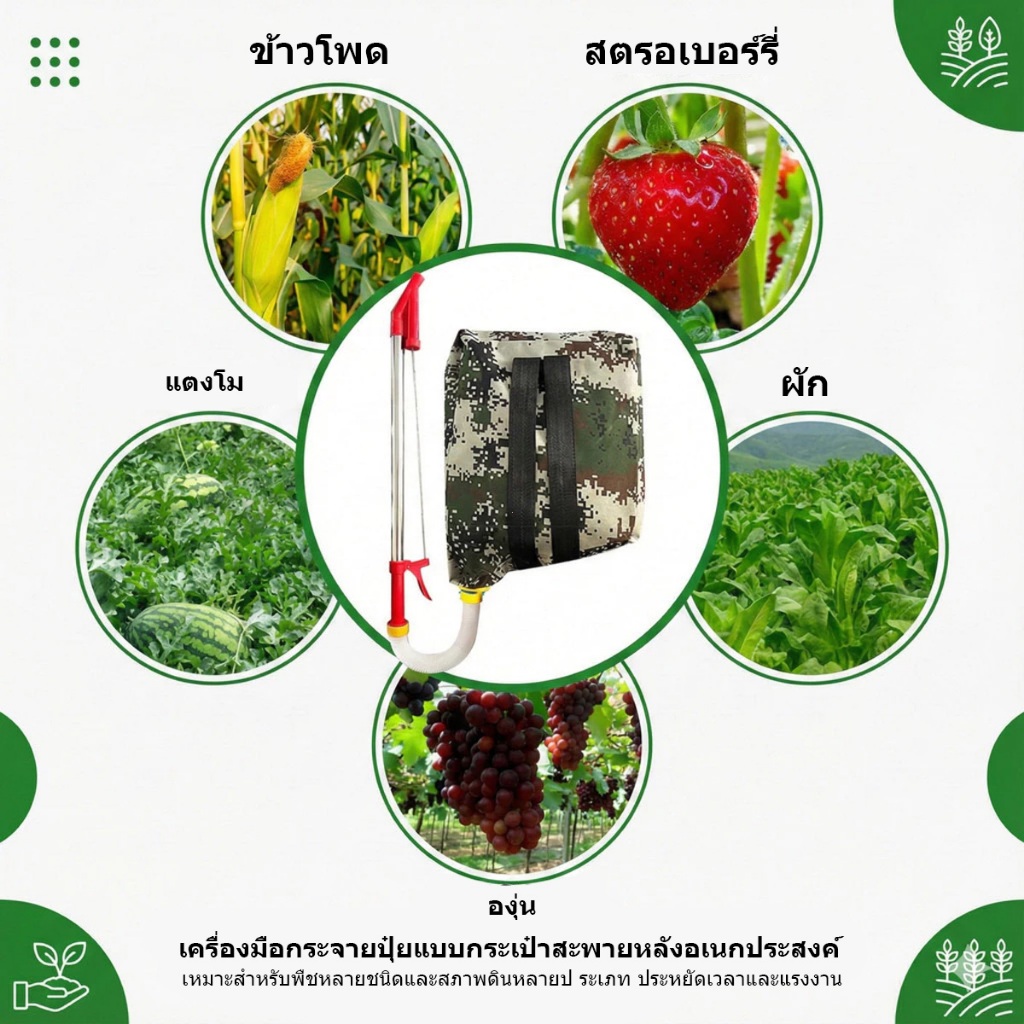 Real Tools 30L เป้หยอดปุ๋ย เครื่องหยอดปุ๋ย เครื่องหว่านปุ๋ย ถังใส่ปุ๋ย ถังใส่ปุ๋ยข้าวโพด ไม่ต้องก้มให้ปวดหลัง ราคา ถูกที่สุด ดีลบีเคเค แกลเลอรีภาพที่ 6