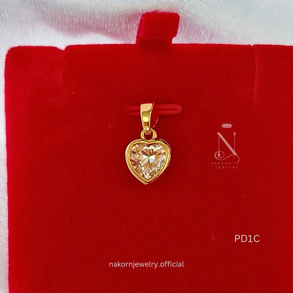 PD1C จี้หัวใจ CZ เศษทอง24k เกรดพรีเมี่ยม เล่นไฟวิบวับ สวยมาก
