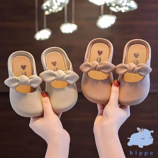รองเท้าเด็กน่ารัก โบว์บัลเล่ต์ รองเท้าแตะพื้นนุ่ม สาว Outwear ฤดูร้อน ยังสามารถสวมใส่ได้ที่บ้าน