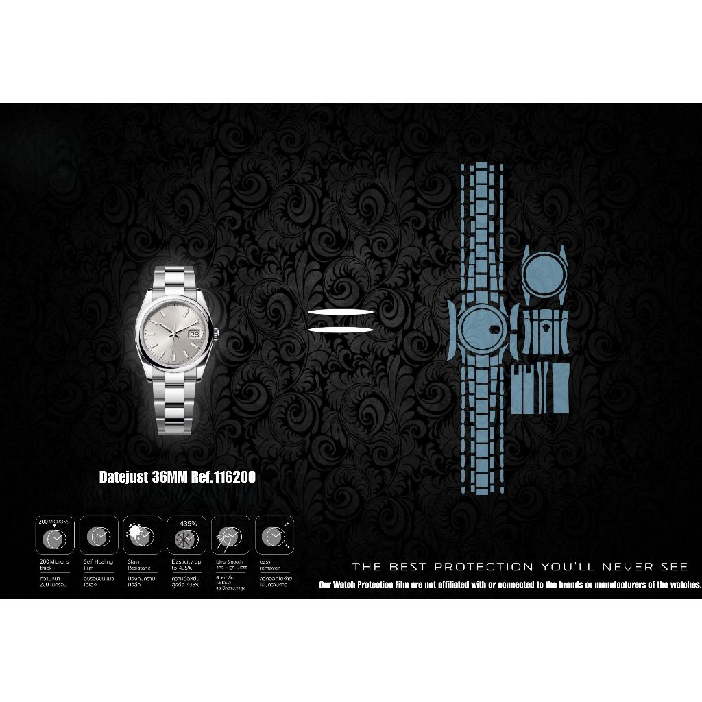 ฟิล์มป้องกันรอยนาฬิกา Watch Protection Film for สำหรับ RL. Datejust 36MM Ref.116200