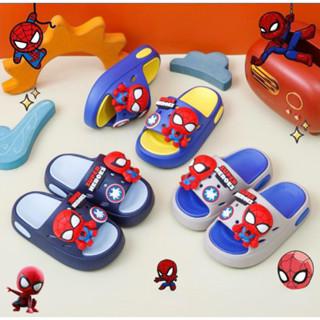 “พร้อมส่งจากไทย” รองเท้าเด็กสวมหน้า สไปเดอร์แมน พื้นทูโทนพื้…