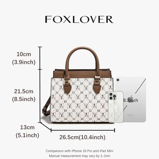 FOXLOVER กระเป๋าสะพายไหล่ดีไซน์ทันสมัยเรียบง่าย กระเป๋าถือหนังแท้ ของขวัญที่สมบูรณ์แบบสำหรับผู้หญิง