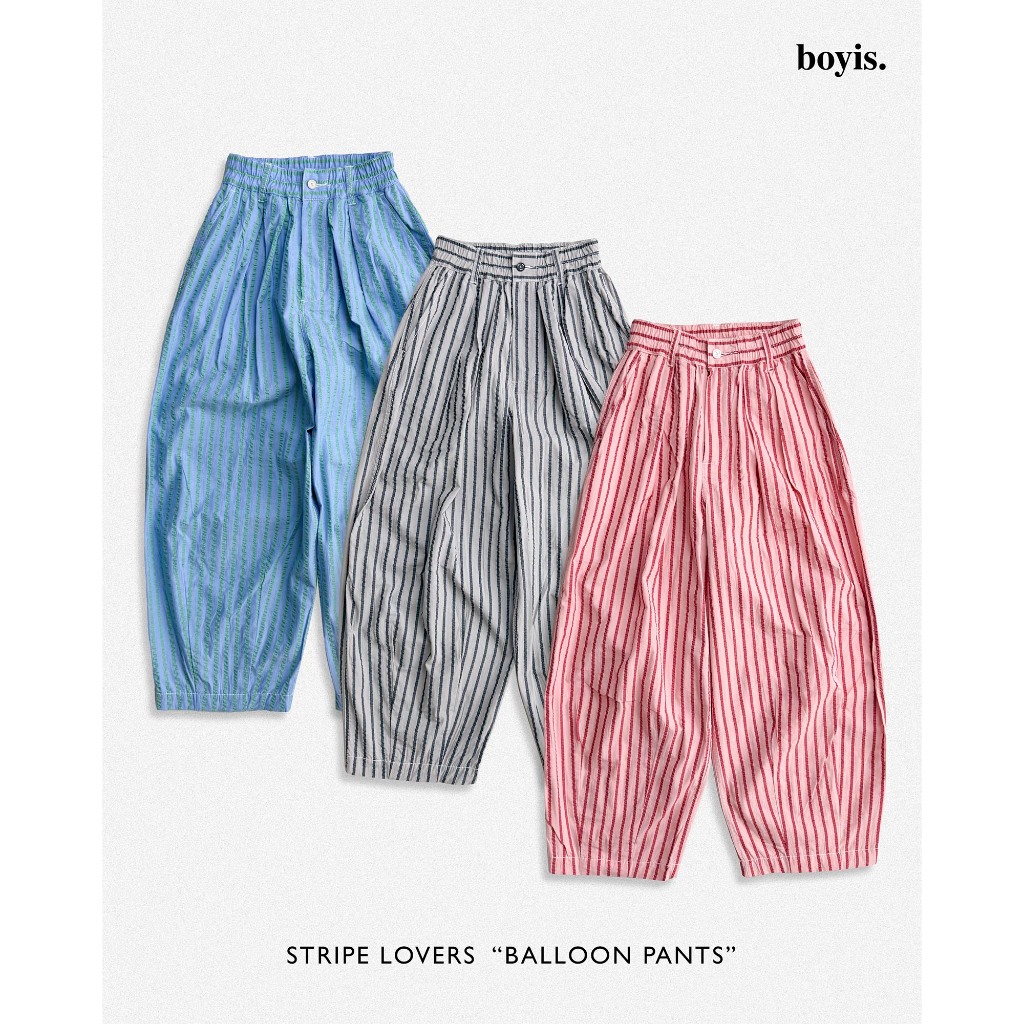 Boyis - กางเกง Balloon Pants - Stripe Lovers
